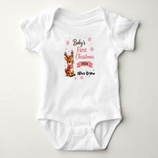 Baby's First Christmas Reindeer Personalised Bodys Baby Bodysuit