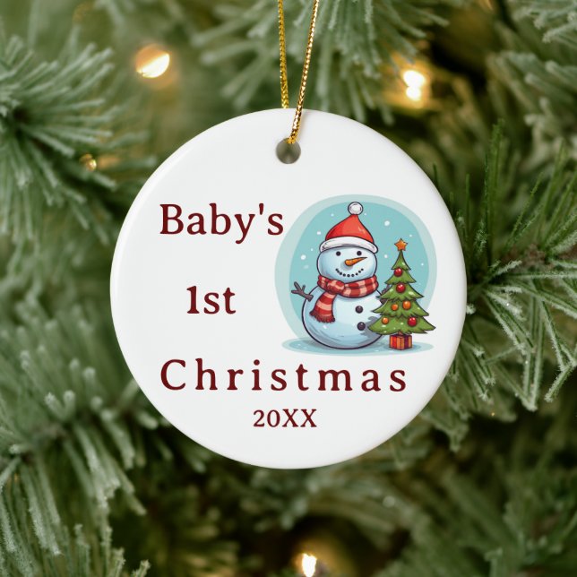 Baby's First Christmas Snowman Ornament (Tree)