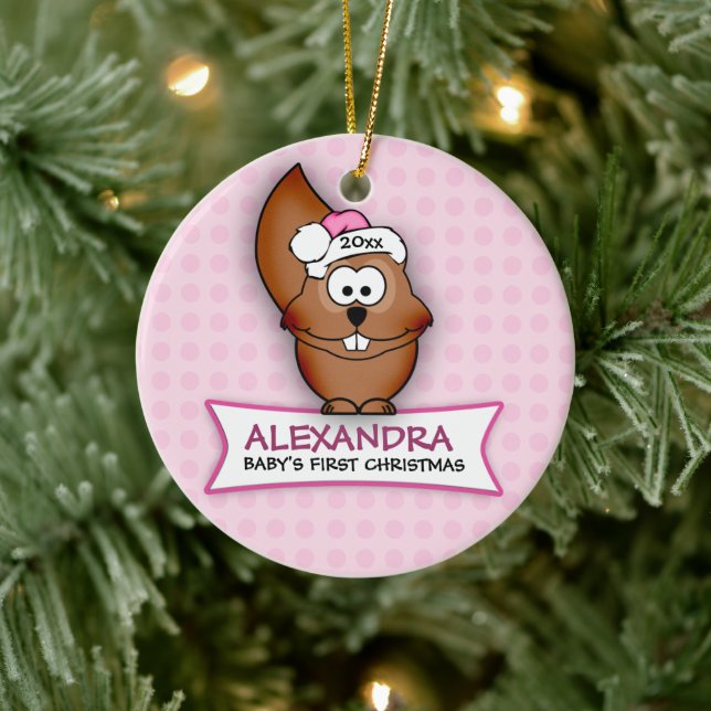 Baby's First Christmas Squirrel Ornament (Tree)