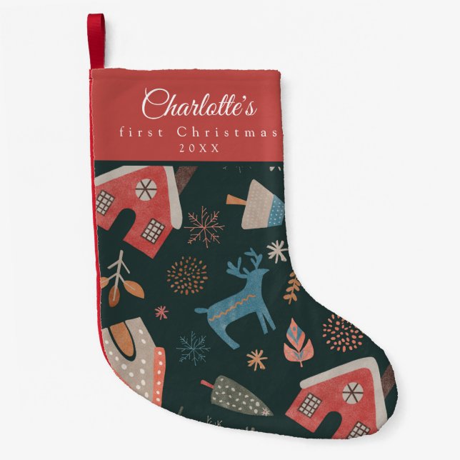 Baby's first Christmas stocking! Small Christmas Stocking (Front)