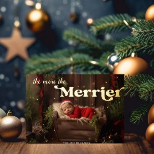 Baby's First Christmas The More The Merrier Photo Foil Holiday Card