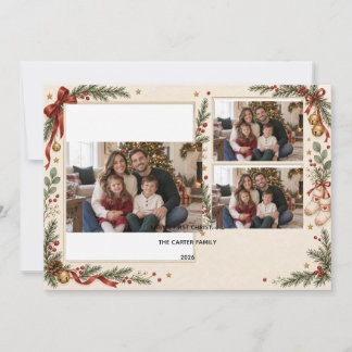 Baby's First Christmas Three Photo Announcement