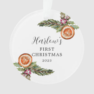 Baby's First Christmas Winter Botanicals Ornament
