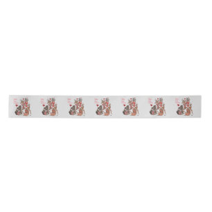Baby's First Christmas Woodland Animals Deer Bunny Satin Ribbon