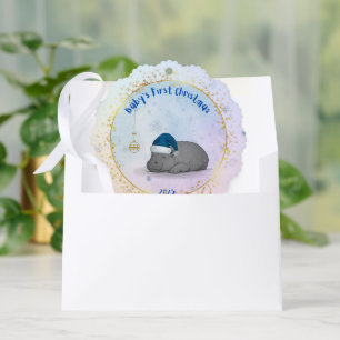 Baby's First Chritmas - Paper Ornament - Hippo
