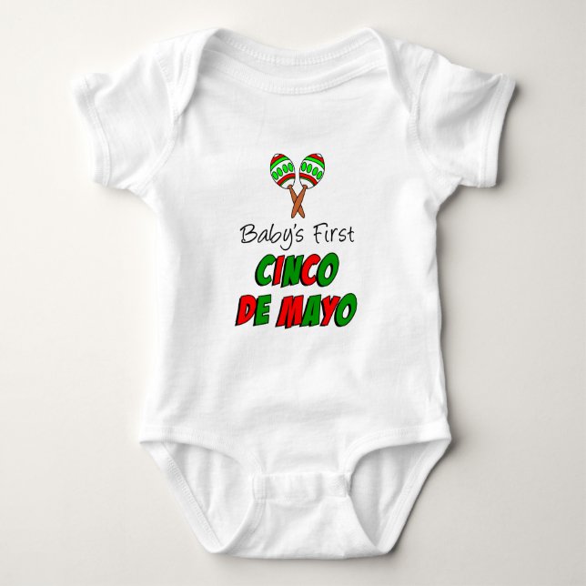 Baby's First Cinco De Mayo Baby Bodysuit (Front)