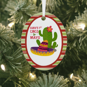 baby's first Cinco de mayo Metal Tree Decoration
