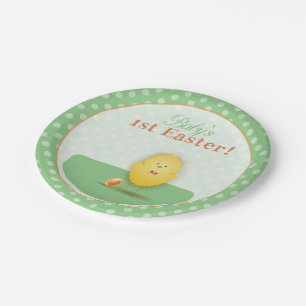Baby's First Easter Cute Chick With Egg Paper Plate