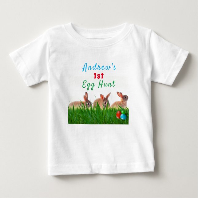 Baby's First Easter Egg Hunt Baby T-Shirt (Front)