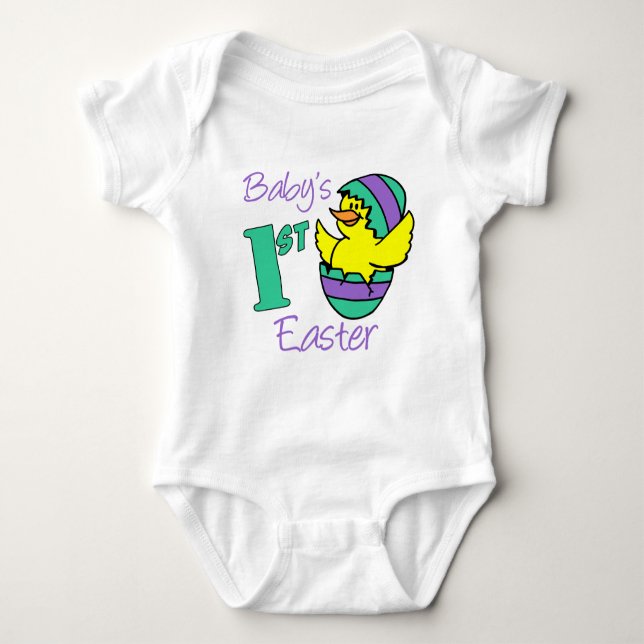 Baby's First Easter Hatching Egg Baby Bodysuit (Front)