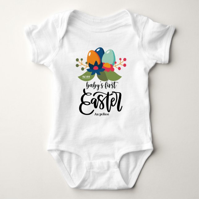 Baby's First Easter Personalised Baby Bodysuit (Front)