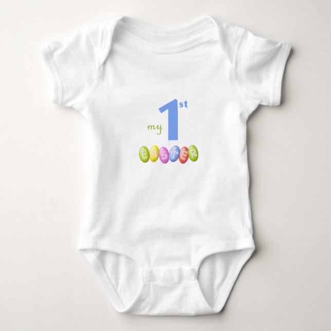 Baby's first Easter shirt with coloful Easter eggs (Front)