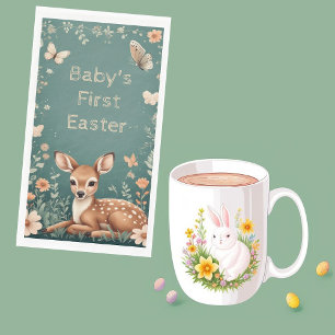 Baby's First Easter Woodland Animals Deer Spring  Napkin