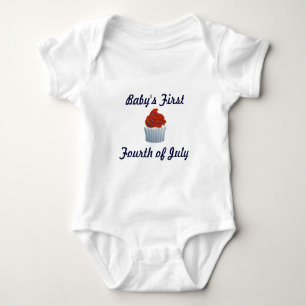 Baby's First Fourth of July Cupcake Baby Bodysuit