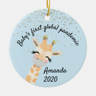 Baby's First Global Pandemic Giraffe 2020 Ceramic Ornament