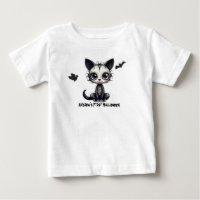 Baby's first Halloween. Cat big eyes. Editable