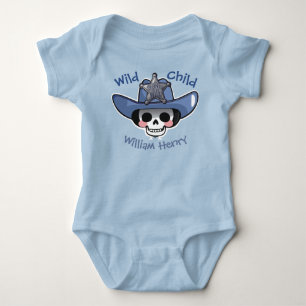 Baby's First Halloween, Skeleton Cowboy Wild Child Baby Bodysuit