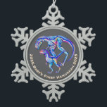 Baby's First Hanukkah 2025 Velociraptor Holiday  Snowflake Pewter Christmas Ornament<br><div class="desc">Velociraptors - Zazzle keeps adding "Christmas,  so apologises."</div>