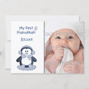 Baby's First Hanukkah, Penguin, Photo Card