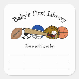 Baby's First Library, boy book sticker