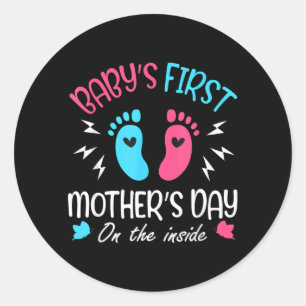 Babys First Mothers Day On The Inside Classic Round Sticker