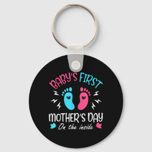 Babys First Mothers Day On The Inside Key Ring