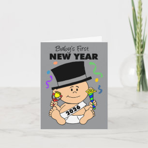 Baby's First New Year 2026 Confetti Holiday Card