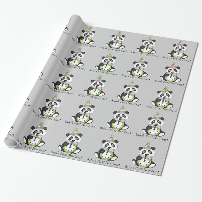 Baby's First New Years wrapping paper (Unrolled)