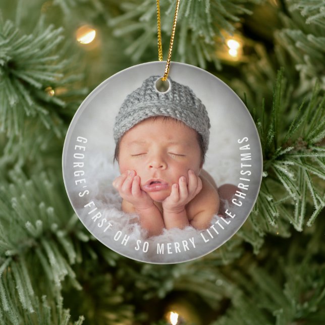 Baby's First Oh So Merry Little Christmas 2 Photo Ceramic Tree Decoration (Tree)
