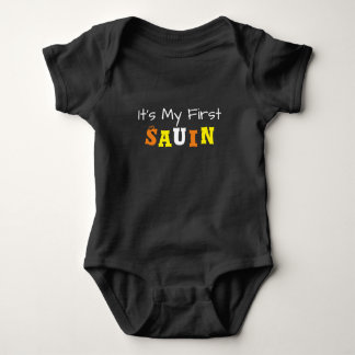 Baby's First Sauin, Samhain Alternate Spelling Baby Bodysuit