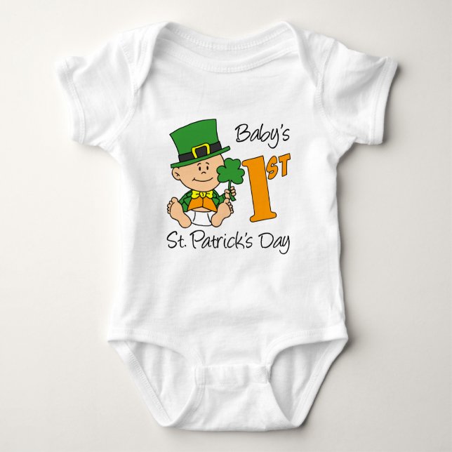Baby's First St Patricks Day Baby Bodysuit (Front)