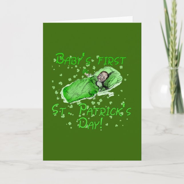 Baby's First St. Patrick's Day Tshirts Card (Front)