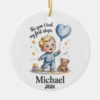 Baby's First Steps 2026 Christmas Ornament Blonde