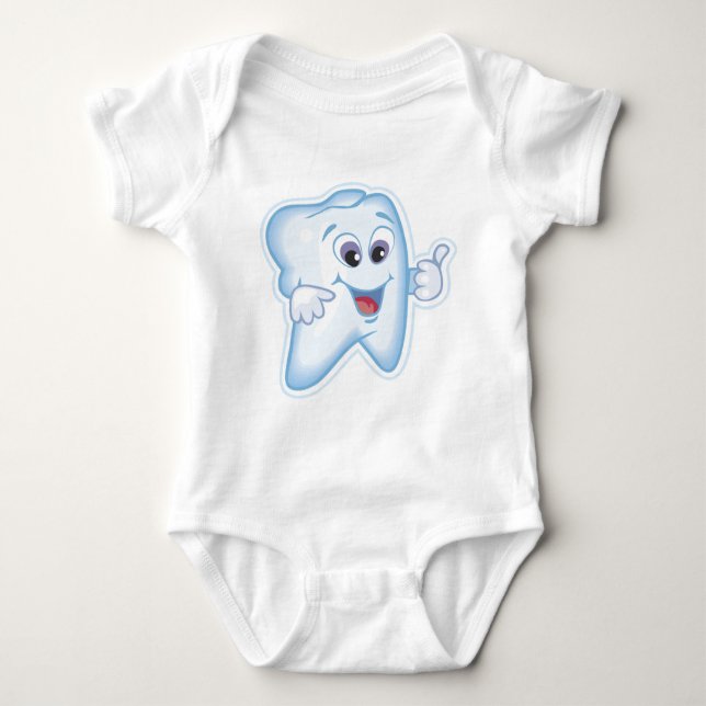 Baby's first toothy! baby bodysuit (Front)