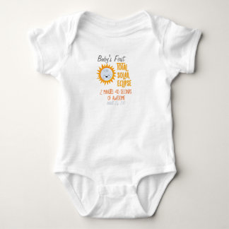 Baby's First Total Solar Eclipse Emoji Moon Baby Bodysuit