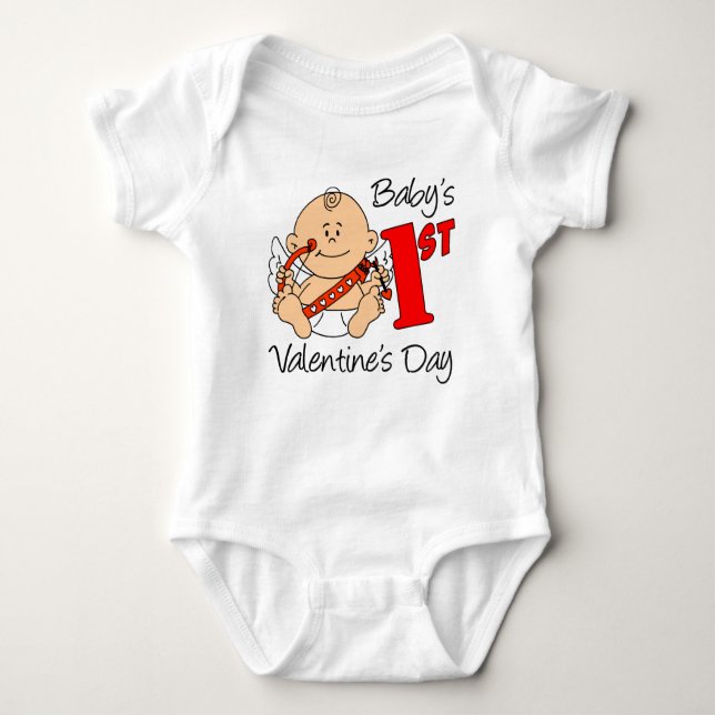 Baby's First Valentine's Day Baby Bodysuit (Front)