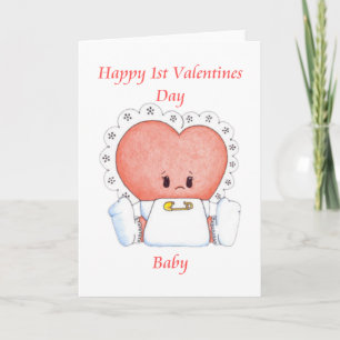 Baby's First Valentines Day Card (Blank - Girl)