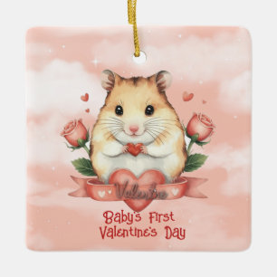 Baby's First Valentine's Day Ceramic Ornament