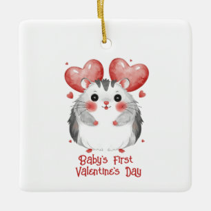 Baby's First Valentine's Day Ceramic Ornament