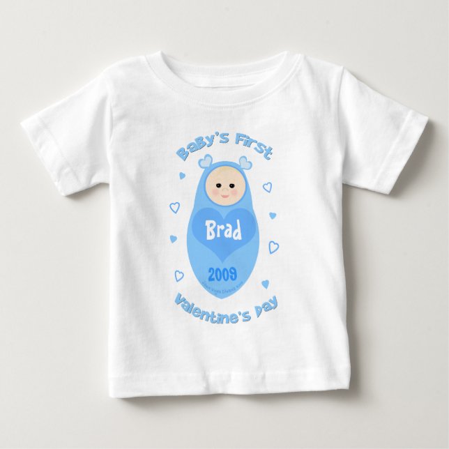 Baby's First Valentine's Day T-Shirt  Custom (Front)