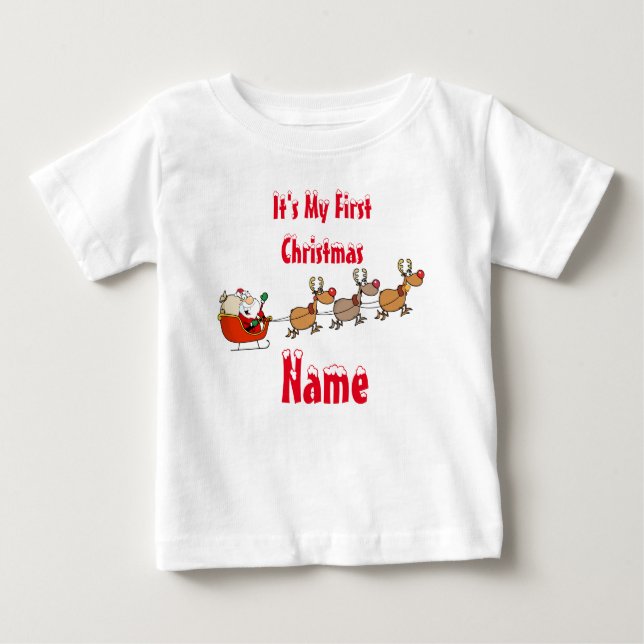 Baby's First Xmas Keepsake Gift add name tee (Front)