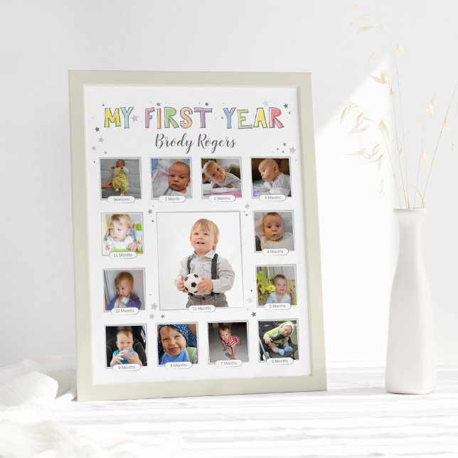 Baby's First Year, Gender Neutral Keepsake Collage Photo Print (Creator Uploaded)