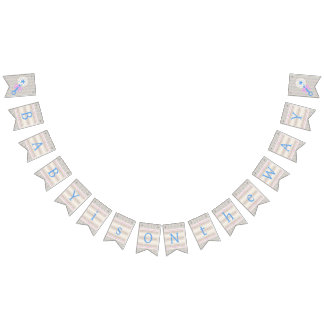 Baby's Grace Blue and Pink Striped Baby Shower Bunting