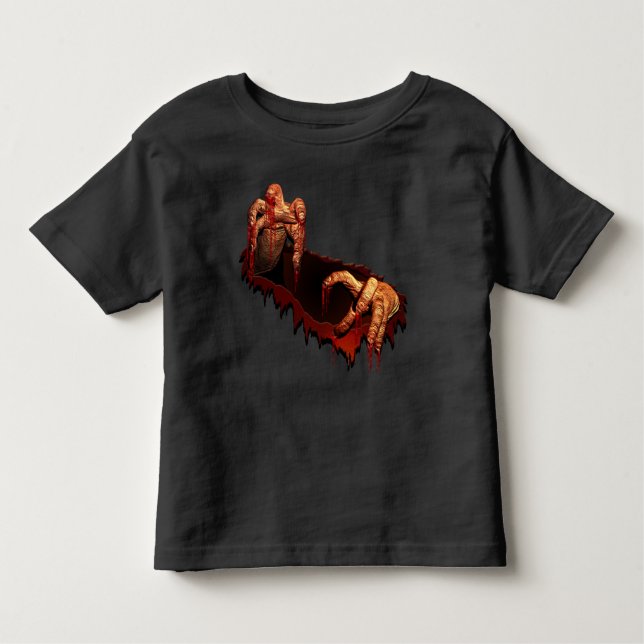 Baby's Halloween T-Shirt Gory Zombie Baby Shirts (Front)