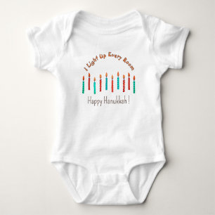 Baby's Happy Hanukkah Candles Cute Funny Baby Bodysuit
