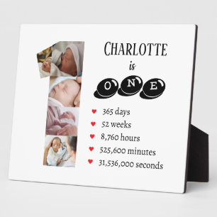 Baby's Ist Year Photo Collage Number 1 Plaque