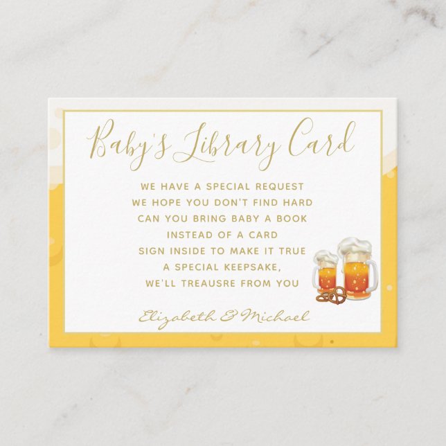Babys Library Book Request Card Brewing Beer Theme (Front)