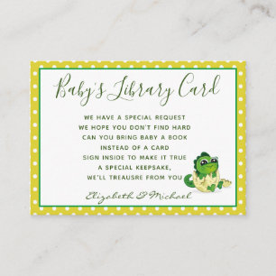 Babys Library Book Request Card Dinosaur Hatchling