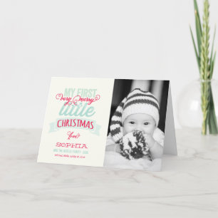 Baby's My Very Merry Little Christmas Cute Photo Holiday Card
