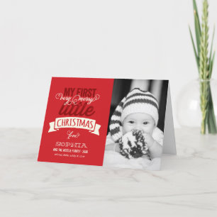 Baby's My Very Merry Little Christmas Cute Photo Holiday Card